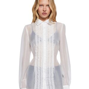 Dollskill Cher White Sheer Blouse